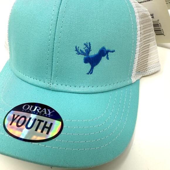 Stio Kids Bucking Jackalope Trucker Hat In Surf Larkspur Blue New - Picture 1 of 6